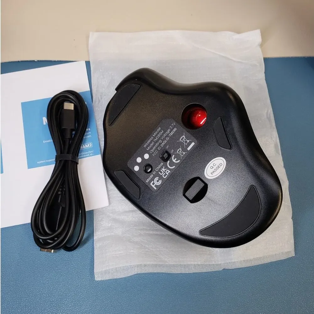 MAM2 Wireless Trackball , Rechargeable Ergonomic with Thumb Control for 3 Dev...